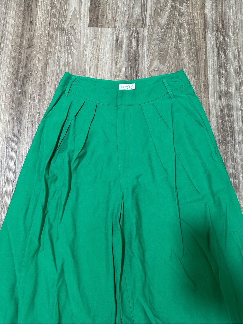 Vestique High-Waist Wide-Leg Green Pants - Picture 2 of 4